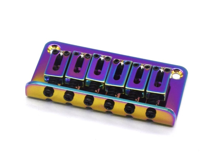 AxLabs Hardtail Bridge for 6-strings Guitar Burnt Chrome